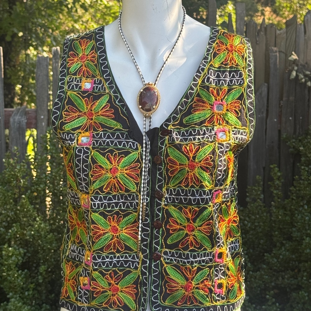 Vintage Multicolor Embroidered Vest